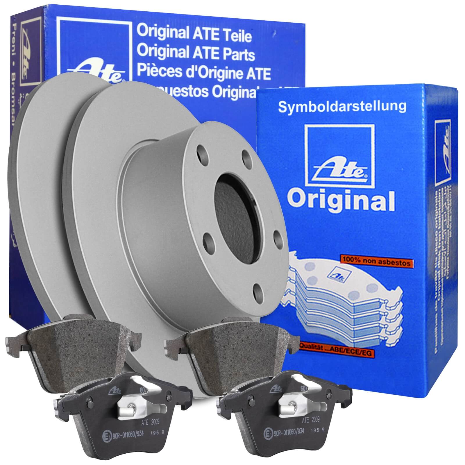 ATE BREMSSCHEIBEN ATE BREMSBELÄGE VO HI BREMSEN KIT BREMSENSET FÜR SKODA FABIA