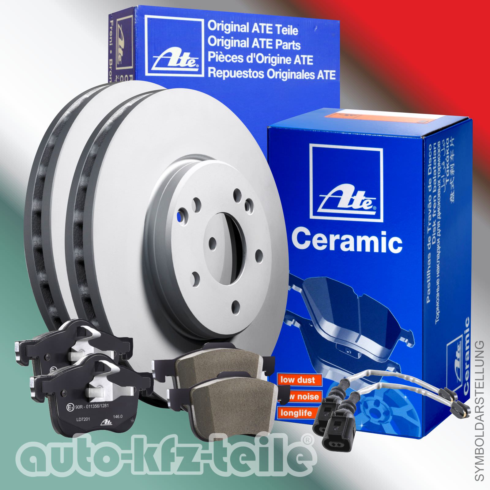 ATE Bremsenset Bremsscheiben Ø336 belüftet Bremsbeläge Ceramic WK hinten BMW 3er
