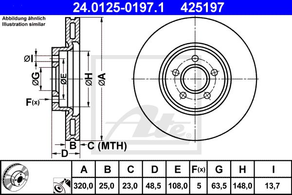 ATE CERAMIC Bremsensatz Ford Focus II 25 ST 320 mm VORN CERATEC - Bild 3 von 6