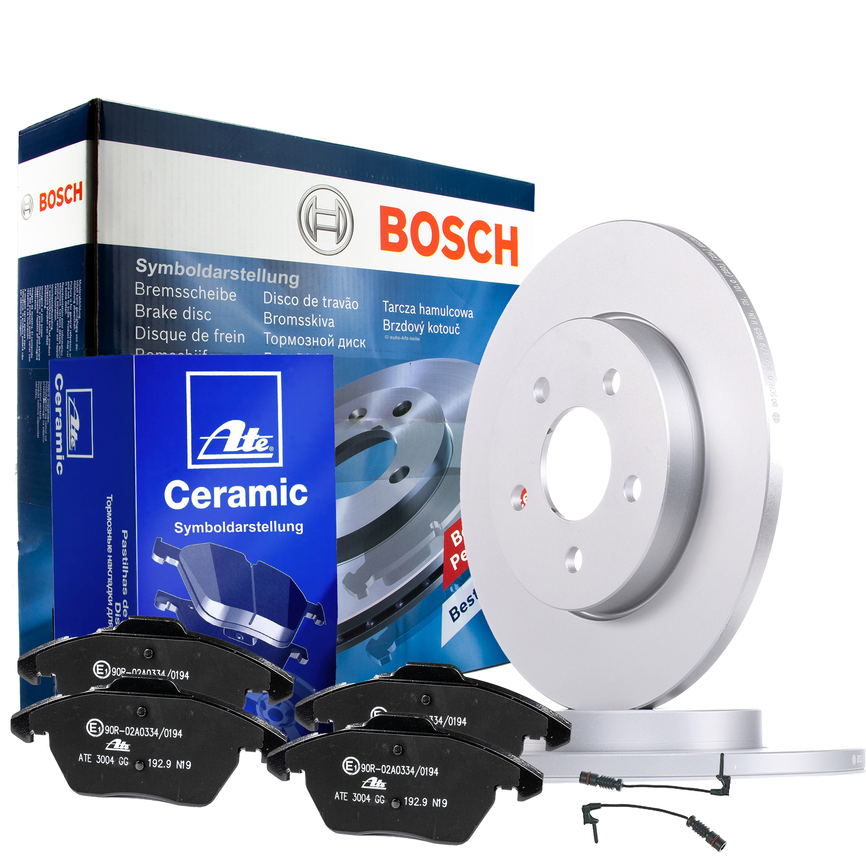 BOSCH Bremsscheiben Beläge Bremsbacken Wako Set Vorne Hinten Für W204