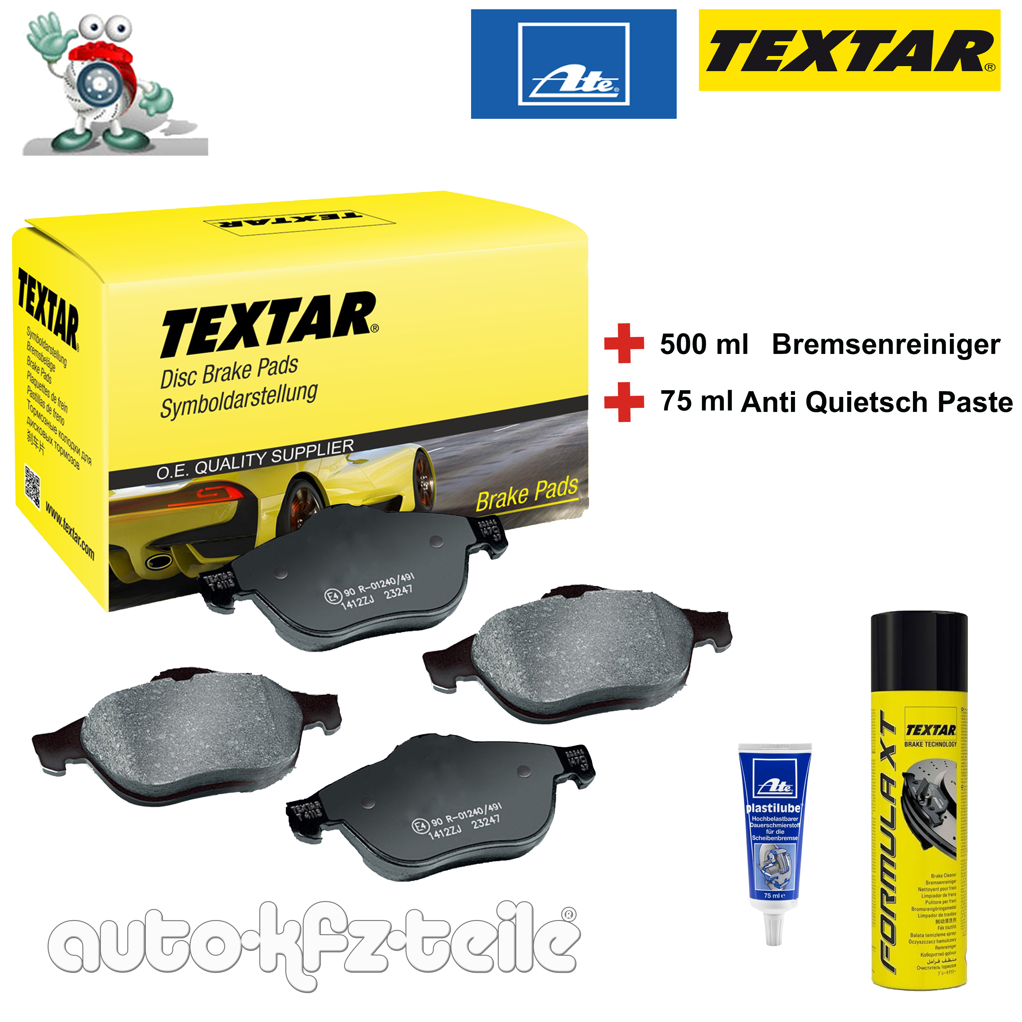 Textar Bremsbelagsatz + Plastilube + Bremsenreiniger, PEUGEOT 308 II 308 SW  II